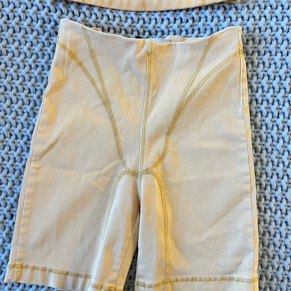 NWT Zara Set of Stretch Denim Racer Back Crop Top and Bike Shorts - Picture 9 of 13